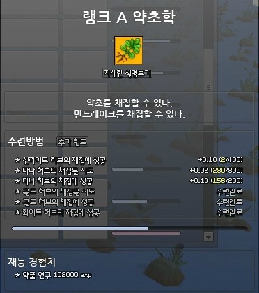 마비노기 약초학 수련치 모자가 갖고싶다 네이버 블로그