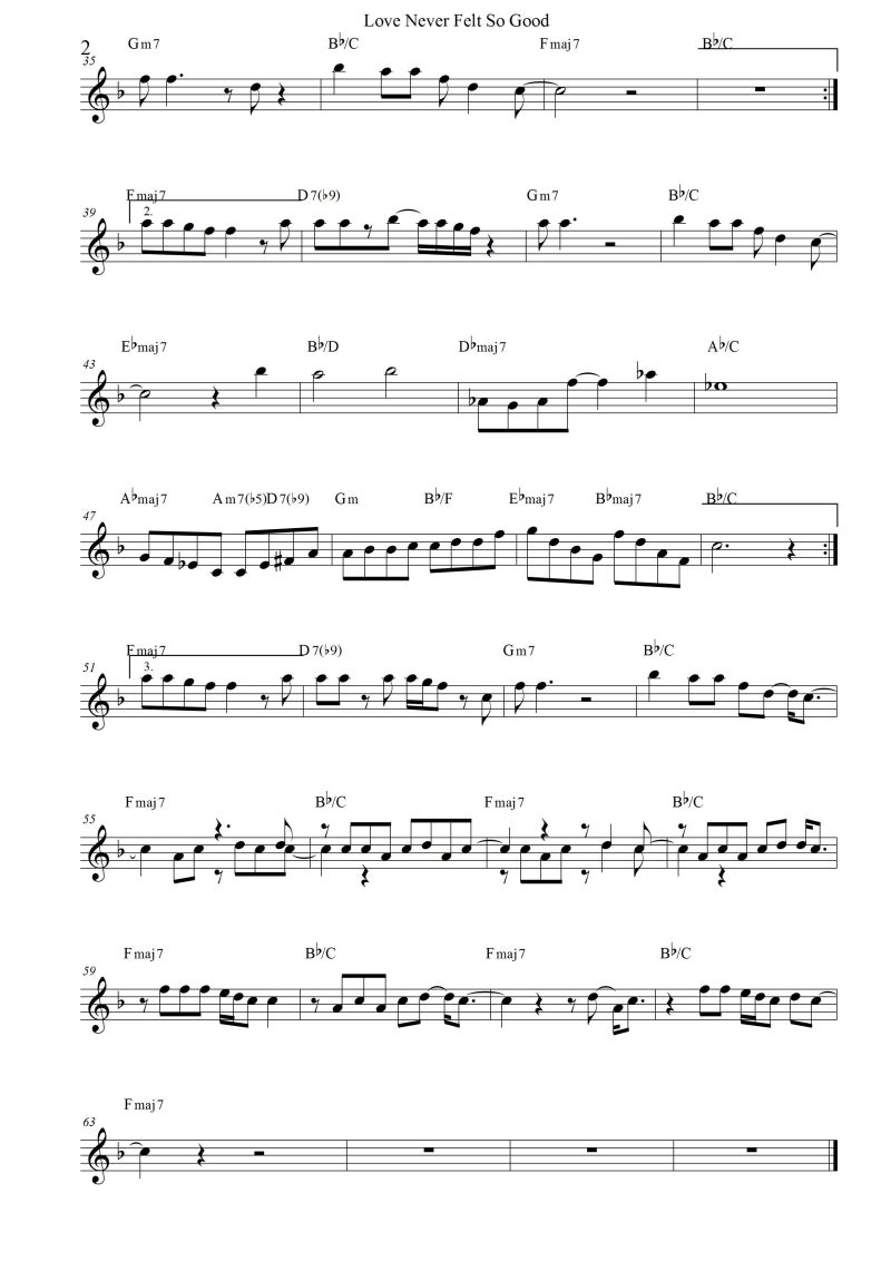 Michael Jackson Love Never Felt So Good 코드 멜로디 악보 네이버 블로그